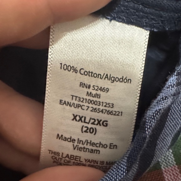 Time and Tru Blue Plaid Blouse - Picture 7 of 7